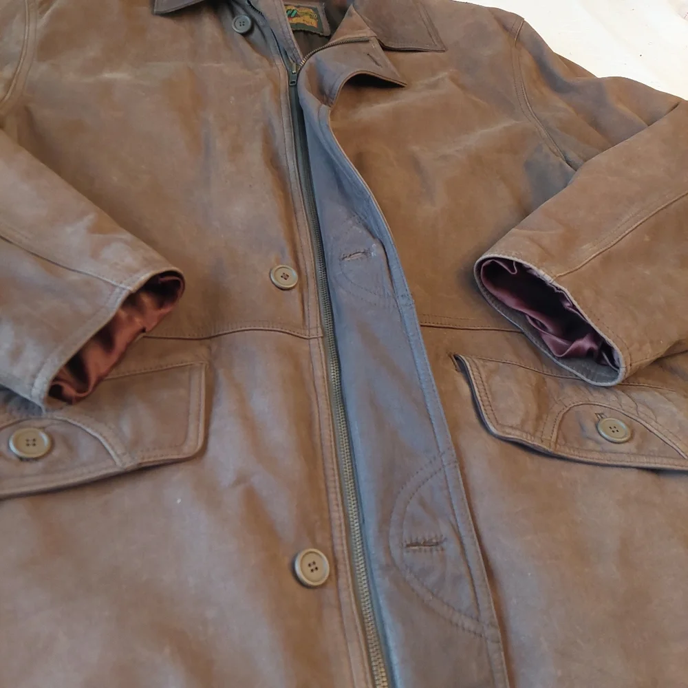 G III Vintage 90s Brown Suede Leather Bomber Jacket Heavyweight Lined Size XL